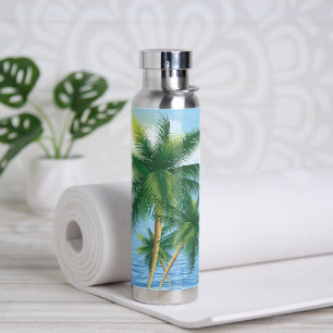 Bouteille D'eau Palmiers tropicaux et océan