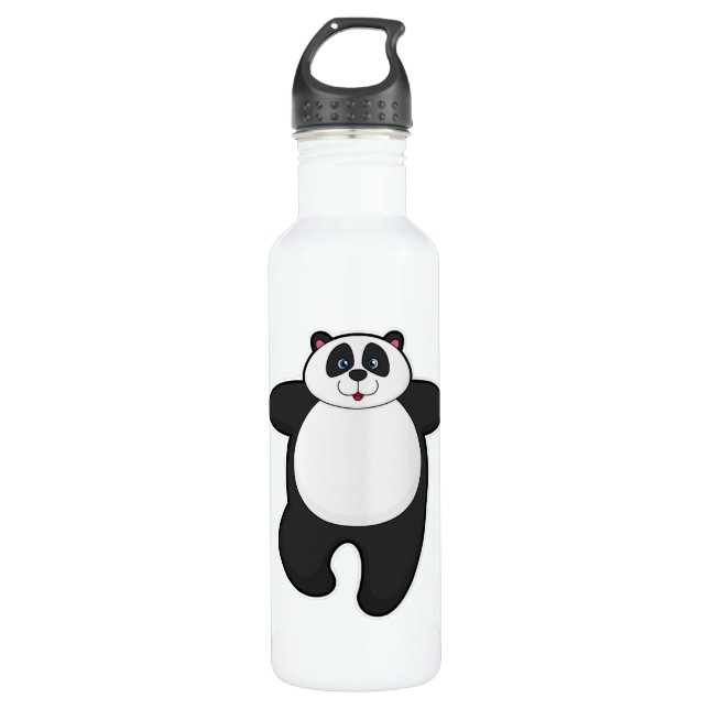 Bouteille D'eau Panda au Yoga Exercice d'étirement (Devant)