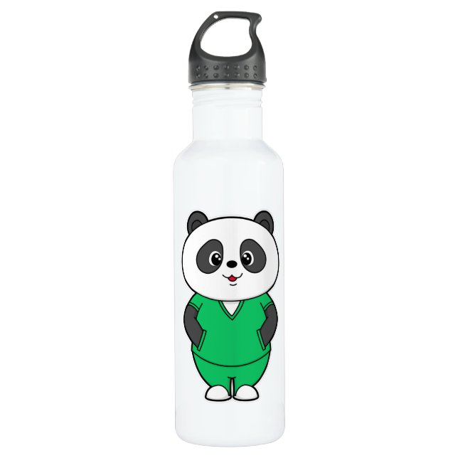 Bouteille D'eau Panda comme infirmière avec fumée (Devant)