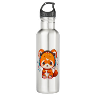 Bouteille D'eau Panda écoutant de la musique Kpop