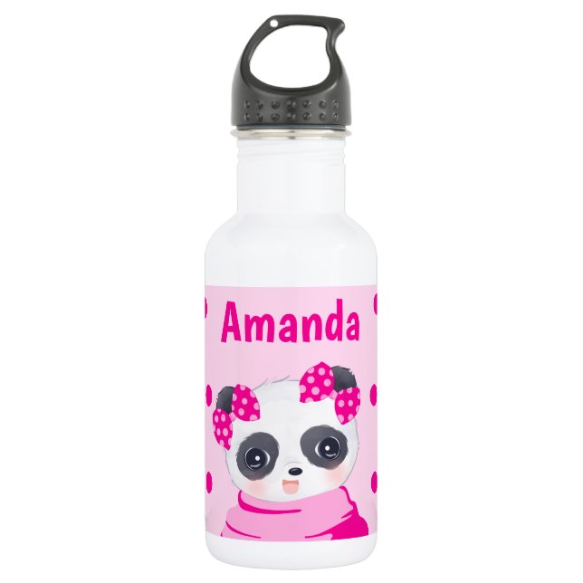 Bouteille D'eau Panda Girl rose (Devant)