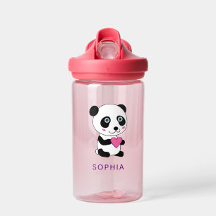 Bouteille D'eau Panda mignonne avec un coeur rose personnalisable