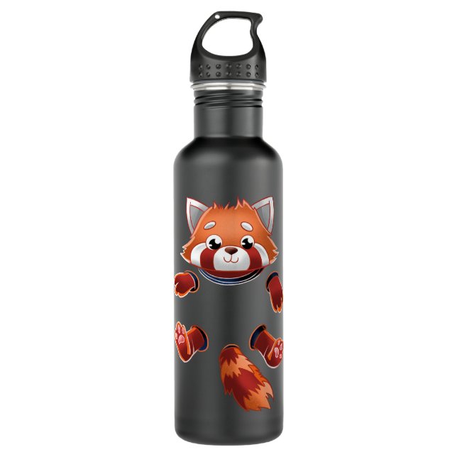 Bouteille D'eau Panda rouge - Poche  (Devant)