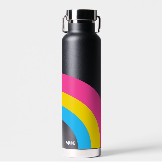 Bouteille D'eau Pansexual Pride Rainbow Flag Cool personnalisé (Avant)