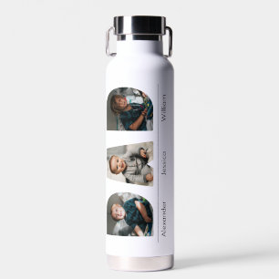 Bouteille D'eau Papa avec personnage 3 enfants photo et nom