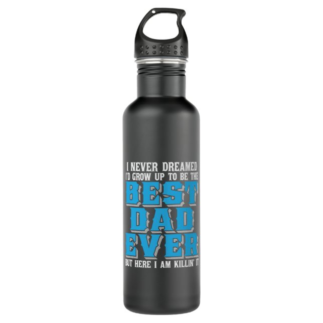 Bouteille D'eau Papa Cadeau Fier Le Meilleur Père Jamais (Devant)
