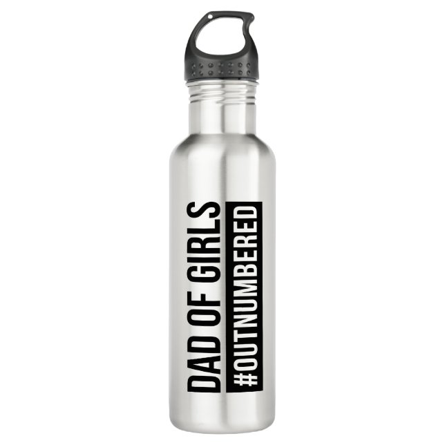 Bouteille D'eau Papa des filles #Surnuméroté (Devant)