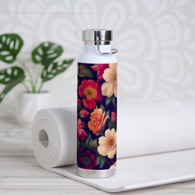 Bouteille D'eau Papier peint à motifs floraux (Yoga)