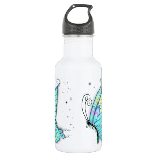Bouteille D'eau Papillon et étoiles bleus