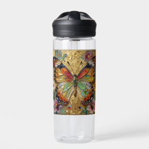 Bouteille D'eau Papillon et fleurs personnalisés à l'impasto magni