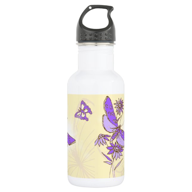 Bouteille D'eau Papillon pourpre (Devant)