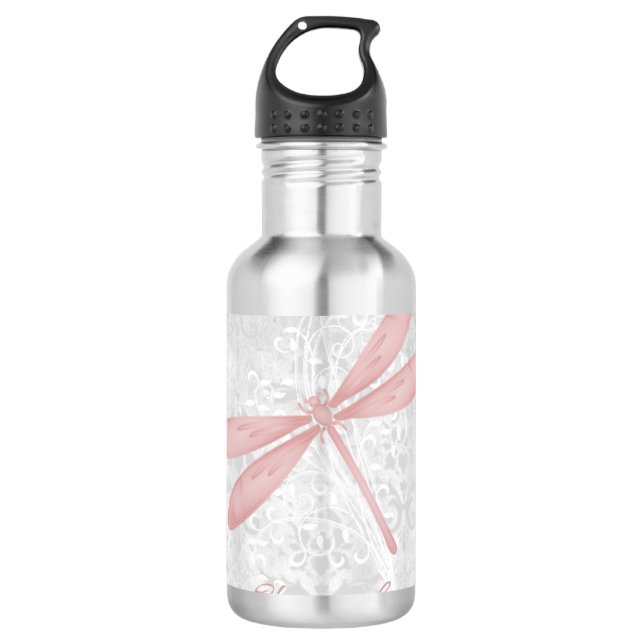 Bouteille D'eau Papillon rose Personnalisé (Devant)