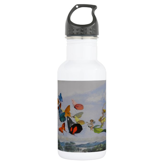 Bouteille D'eau Papillons et papillons de la reine des fées (Devant)