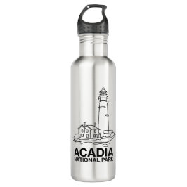Bouteille D'eau Parc national Acadia Phare Line Art