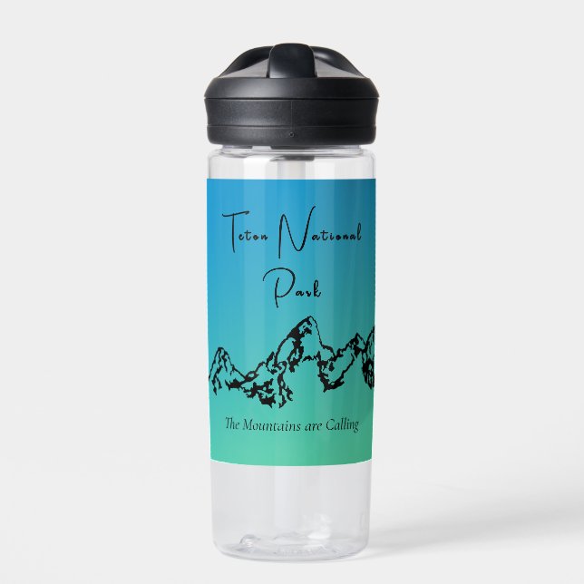 Bouteille D'eau Parc national de Teton Blue Green 20oz Straw (Extérieur)