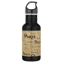 Bouteille D'eau Paris sur Burlap