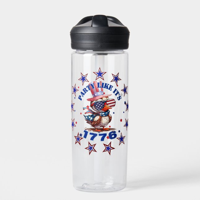 Bouteille D'eau Parti comme son aigle américain de 1776 et drapeau (Extérieur)