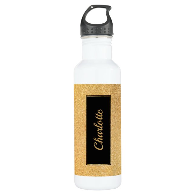 Bouteille D'eau Parties scintillant de sable doré (Devant)