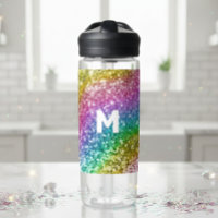 Parties scintillant Monogramme arc-en-ciel personn