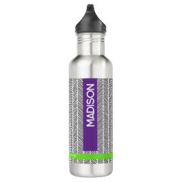 Bouteille D'eau Paruline thermique de nom personnalisé | Purple pe