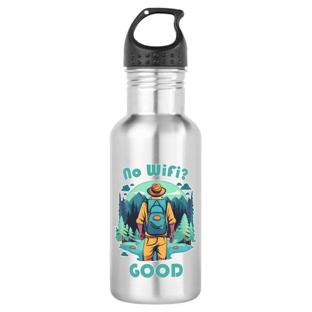 Bouteille D'eau Pas de Wifi Bon Backpacker (Devant)