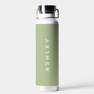 Bouteille D'eau Pastel Green Nom personnalisé Chic personnalisé