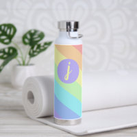 Pastel Rainbow Slash Stripes Monogram