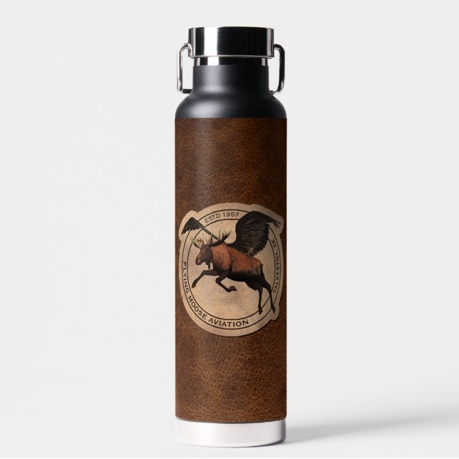 Bouteille D'eau Patch Flying Moose Aviation (Avant)