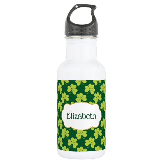 Bouteille D'eau Patters de clover vert (Devant)