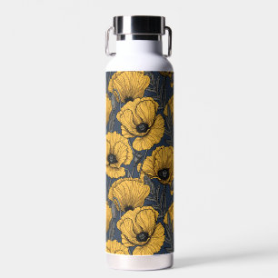 Bouteille D'eau Pavot jaune sur la marine
