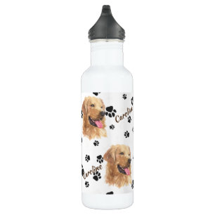 Bouteille D'eau Pawprint de chien d'or Retriever