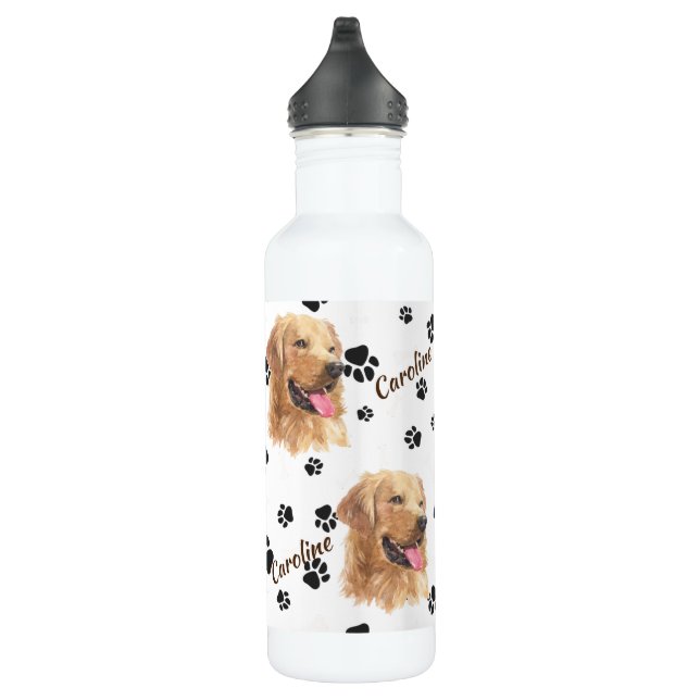 Bouteille D'eau Pawprint de chien d'or Retriever  (Droite)
