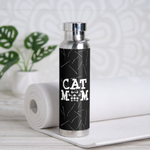 Bouteille D'eau Pawprint maman chat avec poils de chat