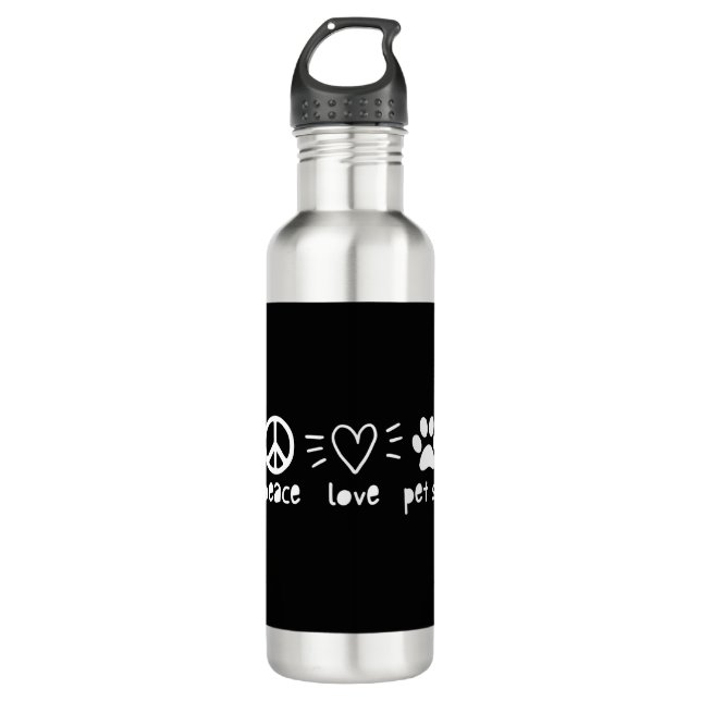 Bouteille D'eau Peace Love Pet Sit (Devant)