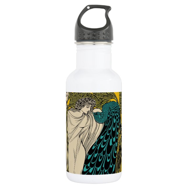 Bouteille D'eau Peacock Fine Art Bird Nouveau (Devant)