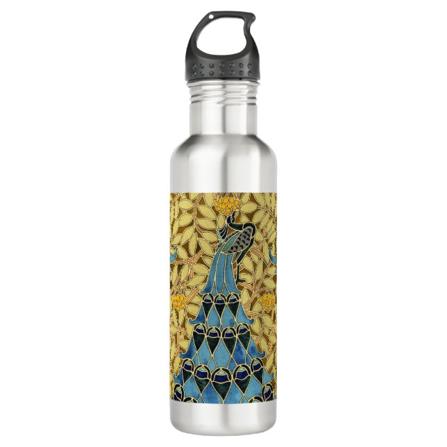 Bouteille D'eau Peacocks Birds Rowan Trees Art Nouveau (Devant)