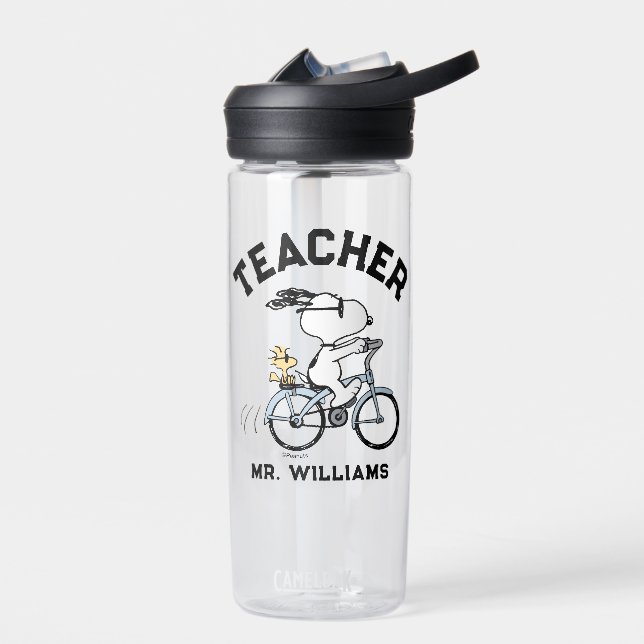 Bouteille D'eau Peanuts | Snoopy & Woodstock Bicycle Teacher (Gauche)