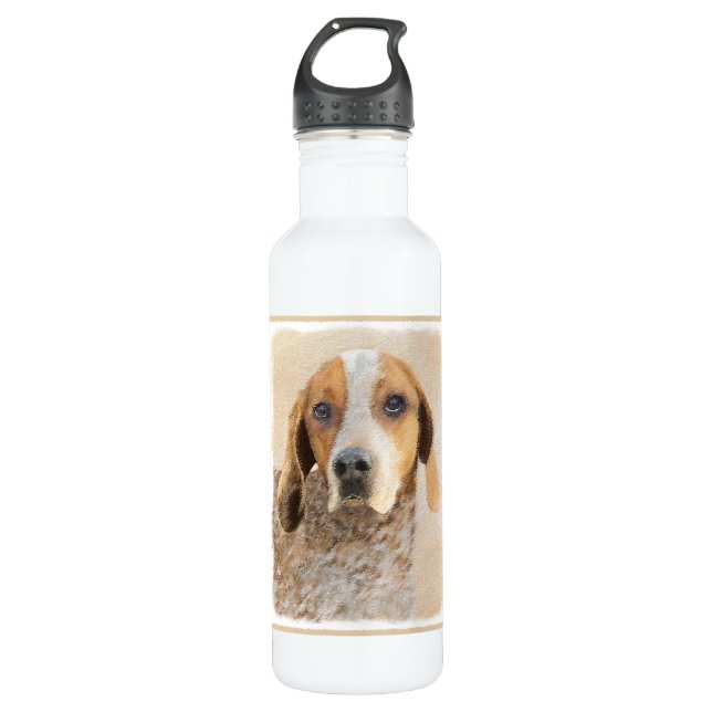 Bouteille D'eau Peinture américaine anglaise sur pilon - Chien Art (Devant)