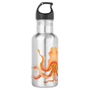 Bouteille D'eau peinture de poulpe orange