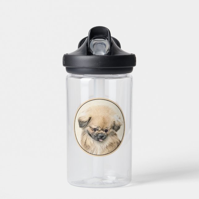 Bouteille D'eau Peinture Pekingese - Cute Original Chien Art (Avant)
