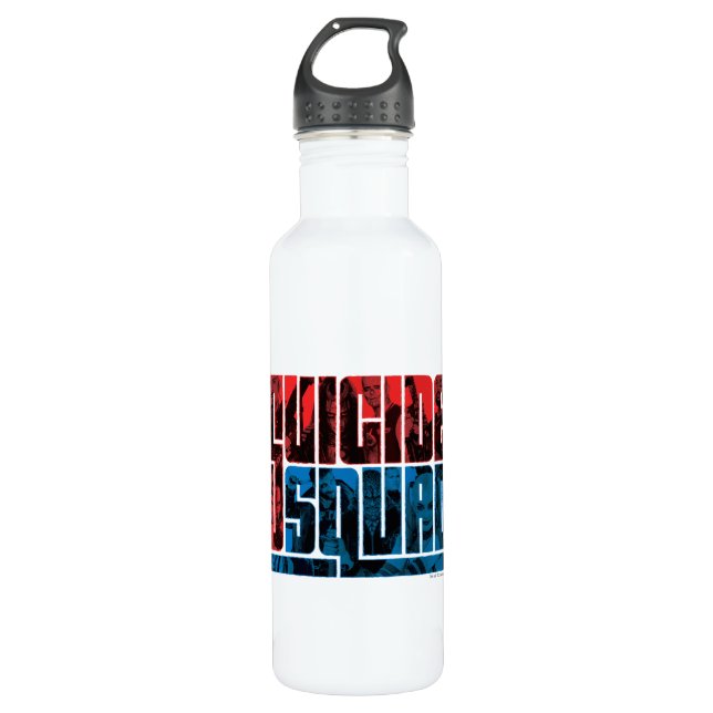 Bouteille D'eau Peloton de suicide logo rouge et bleu de | (Devant)