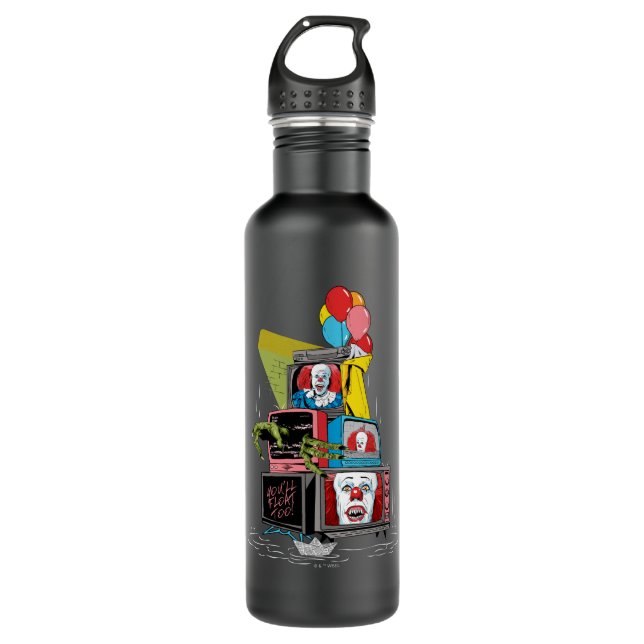 Bouteille D'eau Pennywise TV Stack classique - vous flotterez trop (Devant)