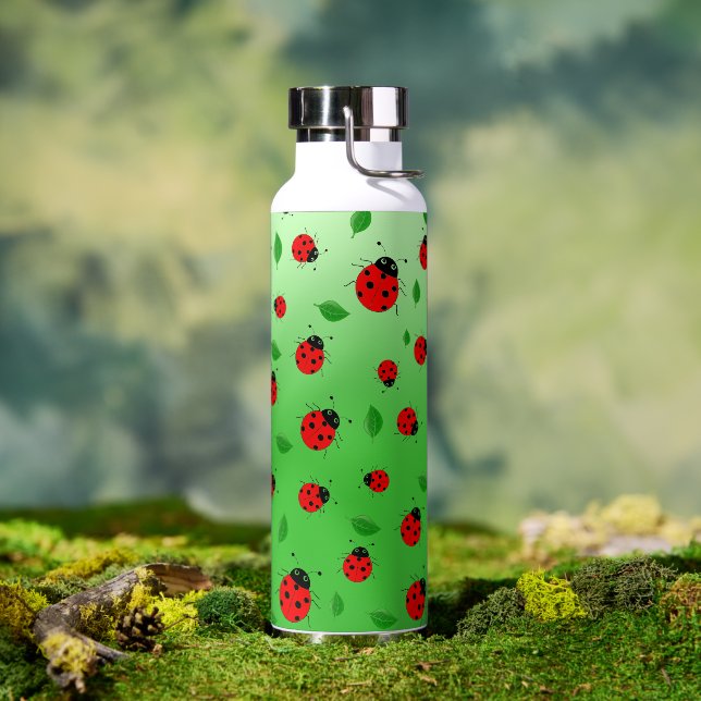 Bouteille D'eau Pente de motif Enfants mignonne femme bug & green  (Extérieur)