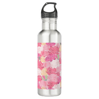 BOUTEILLE D'EAU PEONIES MOTIFS