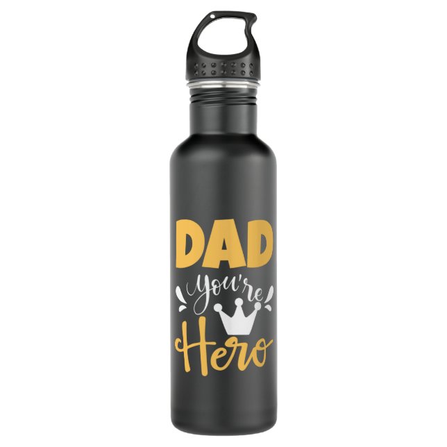 Bouteille D'eau Père Cadeau Papa Tu Es Héros (Devant)