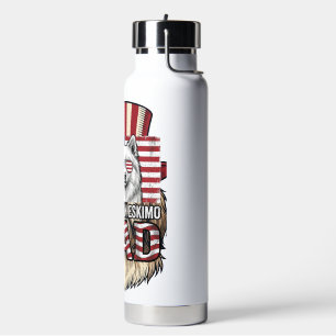Bouteille D'eau Père Esquimau Américain Patriotique Vintage Chien