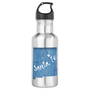 Bouteille D'eau Père Noël Fe Nouveau Mexique Grain de bois