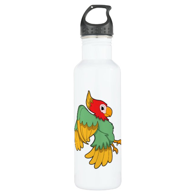 Bouteille D'eau Perroquet avec tête rouge (Devant)