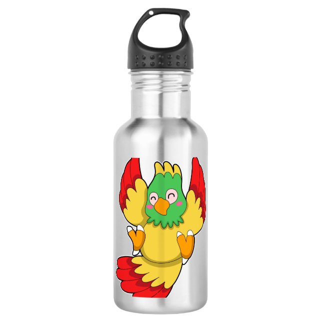 Bouteille D'eau Perroquet avec tête verte (Devant)
