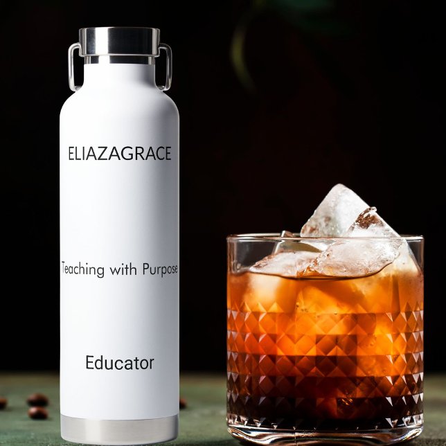 Bouteille D'eau Personalized Cute Name Quote Confident Teacher (Créateur téléchargé)